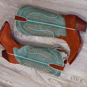 Ariat Brown and Teal Heeled Boots